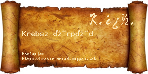Krebsz Árpád névjegykártya