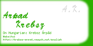 arpad krebsz business card