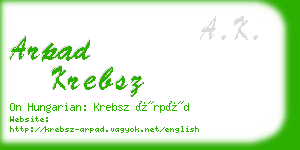 arpad krebsz business card